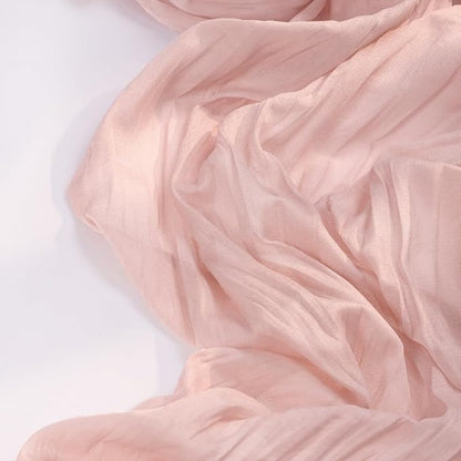 Pink Cheesecloth Table Runner 4 Pack Fall Table Runners Boho Gauze 120 Inches Light Pink Cheese Cloth Fall Table Decorations for Thanksgiving Wedding Bridal Girl Baby Shower Sweet 16 Party