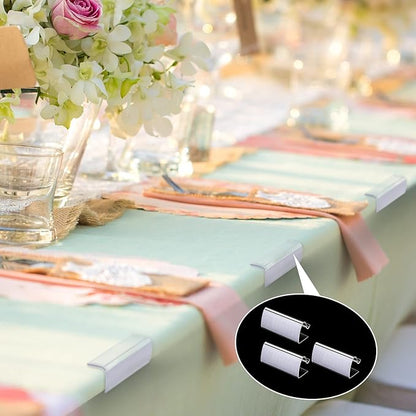 12 Pieces Table Skirting Clips Clear Tablecloth Clips for Indoor Outdoor Events Wedding Meeting Party Picnic Banquet