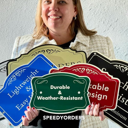 Custom Decorative Outdoor Metal Sign, Personalized Aluminum, Customized Driveway, Waterproof Made in USA - Design 2, Forest Green 18x12 In
