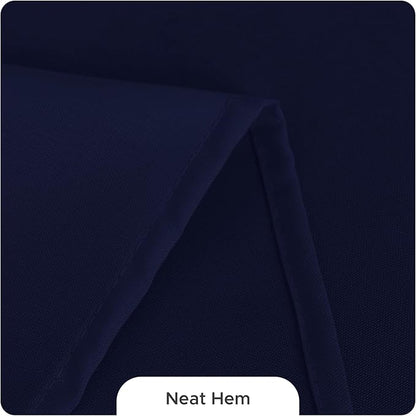 Fitable 8 Pack Round Tablecloths: Stain Resistant Wrinkle Free Circle Table Clothes, Washable Reusable Polyester Table Covers for Wedding Party Birthday Banquet Reception(Navy, 120 Inch)