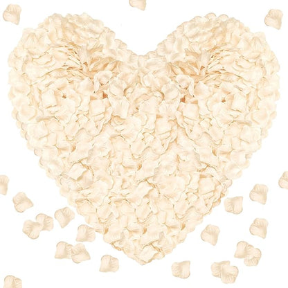 1000Pieces Rose Petals, Artificial Flower Petals Fake Rose Petals for Romantic Night,Wedding,Proposal Anniversary Flower Decorations (Champagne)
