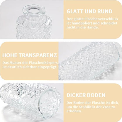 Mini Bud Vases As Wedding Centerpieces for Tables,Clear Bud Vases for Flowers,Small Flower Vases Suitable for Birthday Party,Anniversary,Wedding Reception,Baby Shower (Clear, 24PCS)