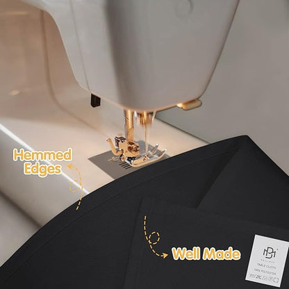 BRILLMAX 6 Pack Black Tablecloths for 8 Foot Rectangle Tables 90 x 156 Inch - 8ft Rectangular Bulk Linen Polyester Fabric Washable Cloth Cover for Wedding Reception Banquet Birthday Party