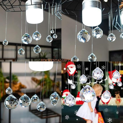 Crystalsuncatcher 20Pcs 1.75 inch/40mm Clear Crystal Ball Prism Pendant Suncatcher for Feng Shui/Divination or Wedding/Home/Office Decoration