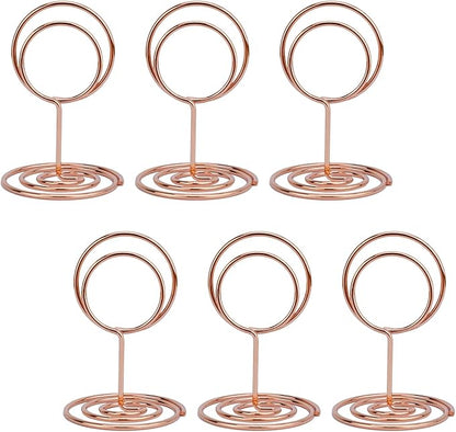 20Pcs Table Number Holders, Place Card Holder, Mini Table Card Holders, Cute Picture Holder Photo Holders for Wedding Reception Party, Table Centerpieces (Rose Gold)