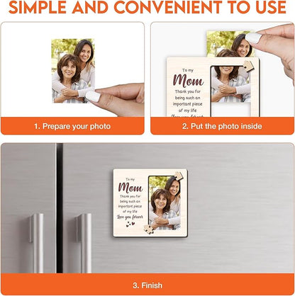 Magnetic Picture Frames - TO MY MOM LOVE YOU FOREVER - Christmas Gift Birthday Gift for Mom - Unique Magnet Photo Frame For Women - Magnetic Frames for Refrigerator, Locker & More