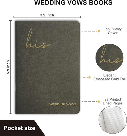 Wedding Vow Books His and Hers, Wedding Registry Gifts Ideas for Bride & Groom,Wedding Essentials