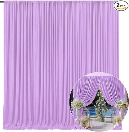 10 x 10 Feet Light Purple Backdrop Curtain for Partie, Background Curtains for Photoshoot, Birthday, Wedding, Halloween, Thanksgiving, Christmas Day, New Year Party Decorations 5Ft x 10Ft, 2 Panels
