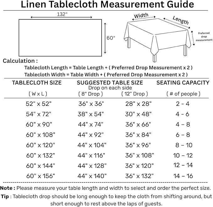 Solino Home Linen Tablecloth for Rectangle Tables 60 x 132 Inch - Classic Hemstitch 100% Pure Linen Rainforest Green Table Cloth - Machine Washable Cloth Tablecloth for Fall, Autumn, Thanksgiving