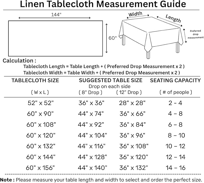 Solino Home Cornflower Blue Linen Tablecloth 60 x 144 Inch - 100% Pure Linen Hemstitch Table Cloth for Rectangle Tables - Classic Hemstitch, Machine Washable Tablecloth