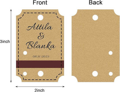 Sinseike Personalized Sparkler Tags with Match Strike Strip Wedding Favors,Custom Kraft Wedding Sparkler Tags (Personalized)
