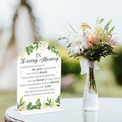In Loving Memory Wedding Sign, In Memory Wedding Sign for Engagement Bridal Shower Decor fo Ceremony Reception, Weddings Table White Acrylic Sign