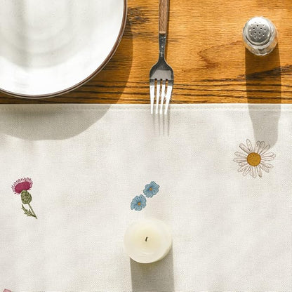 Artoid Mode Antique Herbs and Wild Flowers Summer Table Runner, Spring Fall Kitchen Dining Table Decoration for Home Party 13x120 Inch