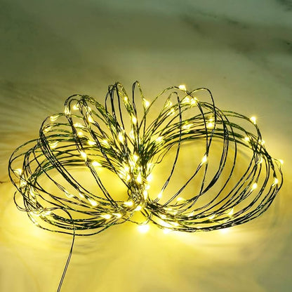 Battery Operated Starry Lights - 18FT 50 Micro LEDs, Warm White (2 Pack) for Christmas Tree, Wreath, DIY, Wedding