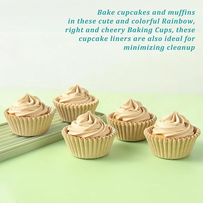 1.4 inch 1000-Count Mini Cupcake Liners Bright Colorful Muffin Baking Cups, Odorless,Baking Paper Cups for Baking Candy Cooking，Upgraded & Food Grade Grease-Proof Paper(Brown, 1.4 Inch)