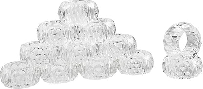 kitCom Crystal Napkin Ring Holders Set of 12, Luxury Crystal Napkin Holder Rings, Diamond-Shaped Design, Napkin Buckles for Holiday Decor, Wedding, Christmas, Dinner Table, Thanksgiving (Pack of 12)
