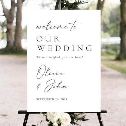 Personalized Wedding Welcome Sign, Welcome Wedding Sign, Welcome To Our Wedding Sign, Wedding Signs For Reception, Custom Wedding Welcome Sign Board, Wedding Signs, Welcome Wedding Outdoor Sign #12