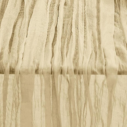 1 Pack Beige Cheesecloth Table Runner 35x120 Inch 10Ft Rustic Gauze Cheese Cloth Table Runner Sheer Cheesecloth Table Runners for Wedding Party Bridal Shower Decoration