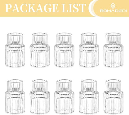 Romadedi Glass Candle Holder for Candlestick - 10Pcs Clear Small Tapered Candle Holder Wedding Decor Table Centerpiece Bulk for Candle Sticks Christmas Party Living Room Dinner Advent