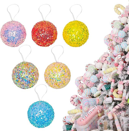 LANGXUN 6pcs Candy Land 2025 Xmas Birthday Party Wedding Suppiles Decoration, Hanging Candy Cane Christmas Tree Décor, Christmas Decorative Hanging Ornaments Crafts