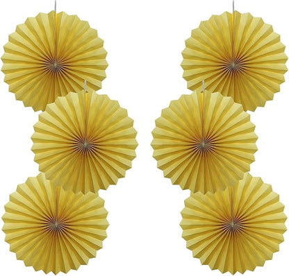 Yellow Birthday Decorations,DIY Yellow Paper Fans Hanging Decoration ,Party Supplies Party Fans 16in, Wedding Graduation Events Accessories 30 Color DIY Set （Yellow）