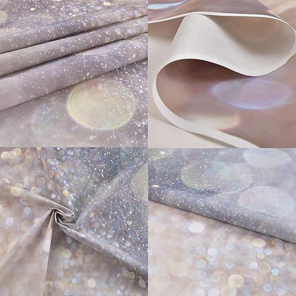 Bokeh Photography Backdrop Blue Grey Spots Sparkle (No Real Glitter) Background Weeding Baby Shower Birthdat Newborn Baby Portrait Photo Studio Props (8x6ft(96x72 inch))