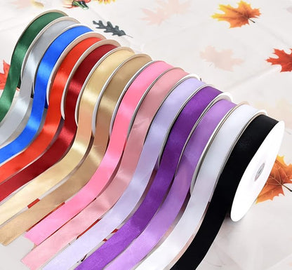 TONIFUL 1 Inch x 100yds Pink Satin Ribbon, Thin Solid Color Satin Ribbon for Gift Wrapping, Crafts, Hair Bows Making, Wedding Party Decoration, Invitation Cards, Floral Bouquets, Christmas