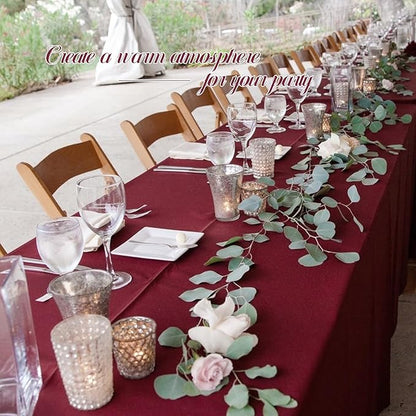 12 Pack Burgundy Tablecloths for Rectangle Tables 60 x 102 Inch Polyester Tablecloth 6 Foot Rectangle Table Cloth Wrinkle Resistant Washable Fabric Table Cover for Party Wedding Banquet Events