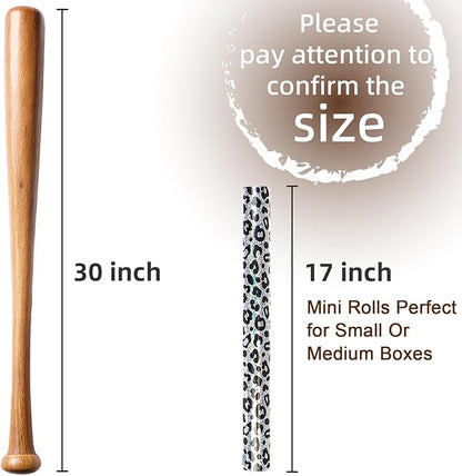 Yarcony Leopard Wrapping Paper Roll, Bold Animals Prints Wrapping Paper, Glitter Black White Cheetah Gift Wrap w/Metallic Shine for Birthday, Graduatios, Bachelorette, Christmas (17 Inch X 33 Feet)