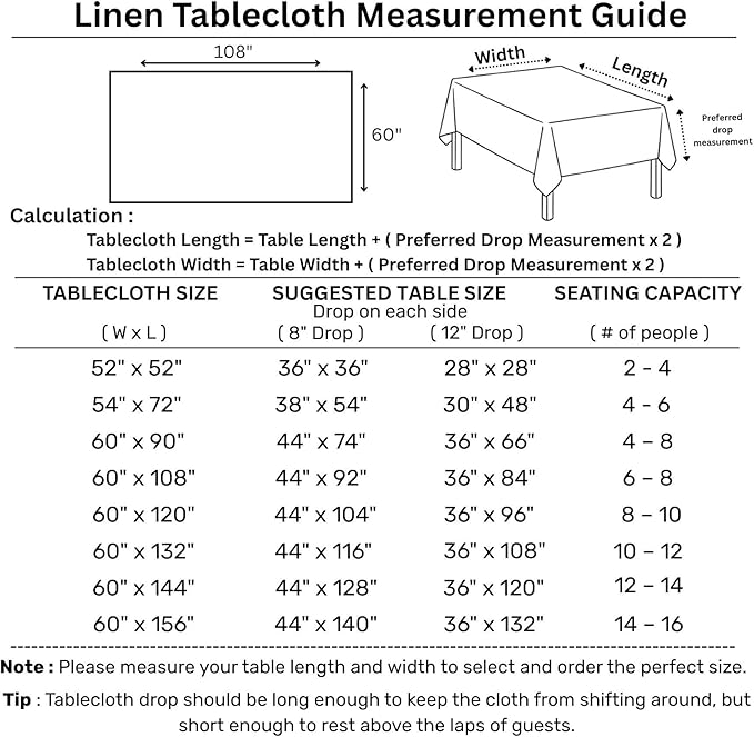 Solino Home Royal Blue Linen Tablecloth 60 x 108 Inch - 100% Pure Linen Hemstitch Table Cloth for Rectangle Tables - Classic Hemstitch, Machine Washable Tablecloth