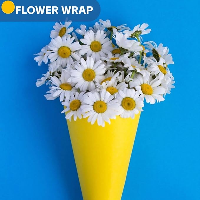 Halloween Wrapping Paper, 15"x900" Yellow Art Craft Poster Construction Bulletin Board Decorative Paper Roll for Gift Wrapping, Halloween, Birthday, Anniversary, Eid, Bouquet Flower Packing 80GSM 55LB