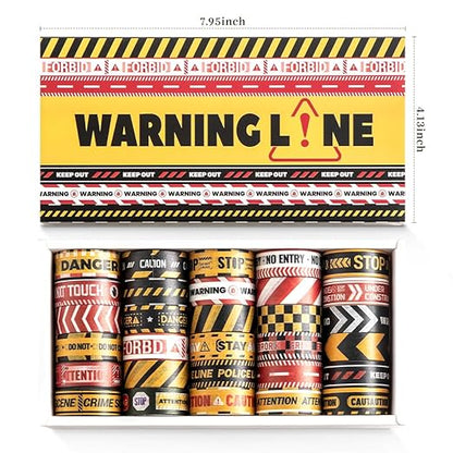 30 Rolls Warning line Theme Washi Tape Set, Writable Decorative Tapes for Scrapbooking, Bible Journaling, Bullet Journaling, 0.6"x79" per Roll
