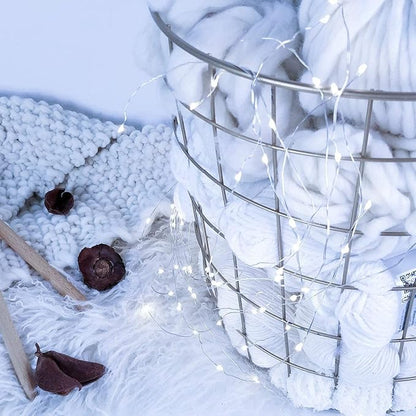 16 Pack Led Fairy Lights Battery Operated String Lights 10 Feet 30 LED Waterproof Twinkle Lights Mason Jar Lights Silver Wire Firefly Lights for Christmas Party Wedding Patio White