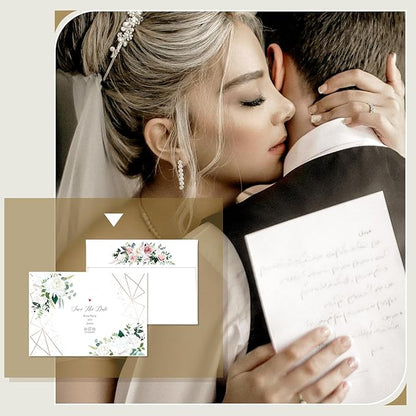 Goefun White Blank Cards (Unfolded) and Envelopes 4 x 6 Flat Postcards and A6 Envelopes Self Seal 100 Pack for Wedding, Invitations, DIY Greeting Cards & All Occasion