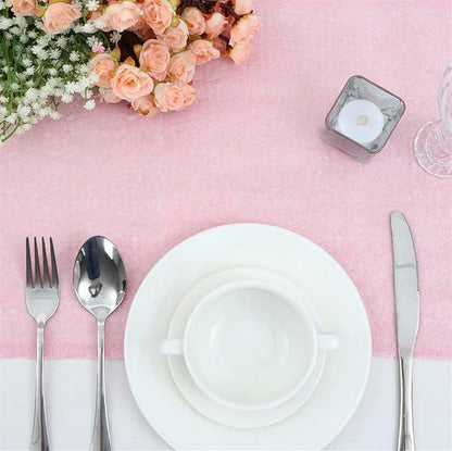 Pink Table Runner 10 Packs 12x72 Inches Sequin Glitter Table Runners for Party Bridal Baby Shower Event Party Wedding Table Decor