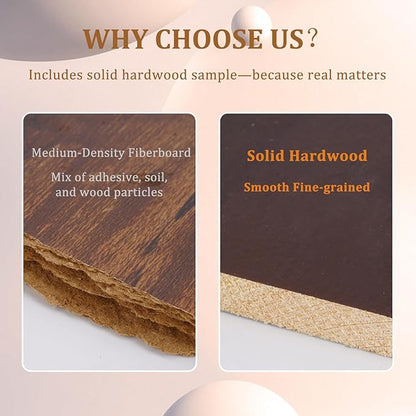 Solid Hardwood Cupcake Stand (Not Medium Density Fiberboard/Plywood), Raised Edges for 50 Cupcakes, 3 Tier Wooden Dessert Holder for Party, Woodsy Rustic Tower for Decor/Wedding/Birthday