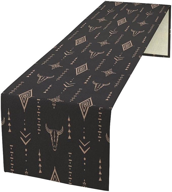 Aztec Table Runner Southwest Native Navajo Tribe Geometric Vintage Country Dinner Table Decoration Table Runner 13x70 Inch
