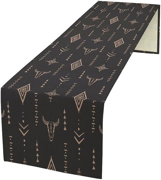 Aztec Table Runner Southwest Native Navajo Tribe Geometric Vintage Country Dinner Table Decoration Table Runner 13x90 Inch