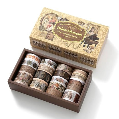 18 Rolls Vintage Victorian Washi Tape Set Journal Tape for Crafts and Journaling DIY Scrapbooking Supplies washi Tape for Scrapbooking Decorative Tape