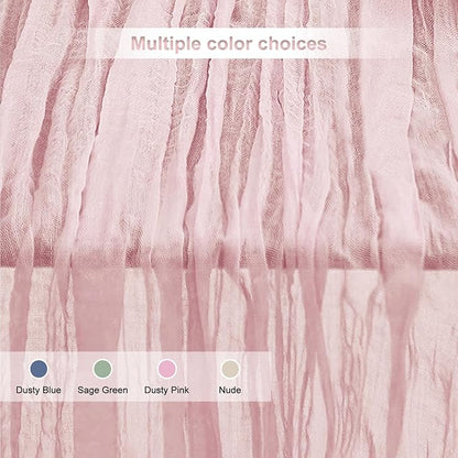 1 Pack Dusty Pink Cheesecloth Table Runner 35x120 Inch 10Ft Rustic Gauze Cheese Cloth Table Runner Sheer Cheesecloth Table Runners for Wedding Party Bridal Shower Decoration