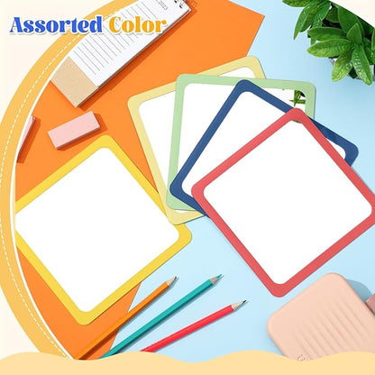 Dandat 10 Pcs Small Mirrors for Kids 6 x 6 Inch Square Shatter Proof Reflector Toddler Glass Plastic Reflector for Classroom DIY Craft Preschool Facial Expression (Hippie Colors)