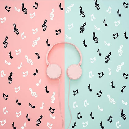 Confetti Musical Notes Sequins Table Musical Clef Cutout Metallic Foil Sprinkles or DIY Music Party Birthday Wedding Engagement Baby Shower Party Decoration Supplies (3 style Black White)