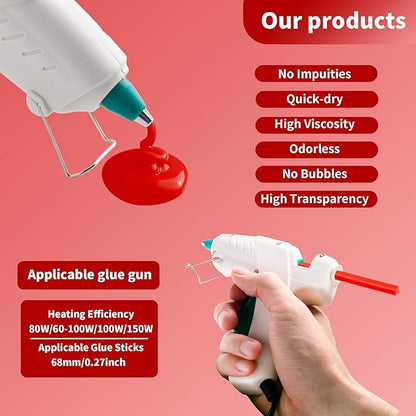 MATUFF Red Hot Glue Sticks Mini 0.27" x 5.9 inches, Colored Hot Melt Mini Glue Sticks for All Temperature Mini Glue Guns, for DIY Craft Arts and Wedding Cards, Stamp Sealing, Bulk Red hot Glue 60 Pack