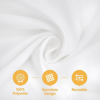 BRILLMAX 8 Pack White Tablecloths for 8 Foot Rectangle Tables 60 x 126 Inch - 8ft Rectangular Bulk Linen Polyester Fabric Washable Cloth Cover for Wedding Reception Banquet Birthday Party
