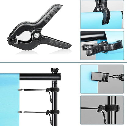 SLOW DOLPHIN Pipe and Drape Photography Backdrop Stand Kit Adjustable Photo Background Stand 10ft x 10ft with Metal Base for Parties Weddings Birthday Party Events Photo Booth(Black)