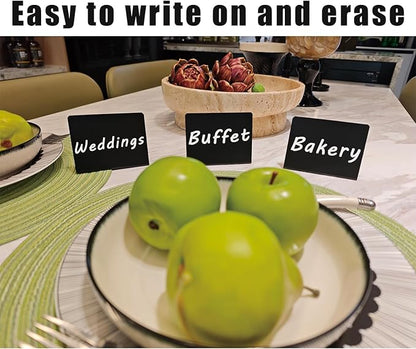 20 Pack Mini Chalkboard Signs,Food Labels for Party Buffet Weddings and Bakery Table Signs Small Chalkboard Sign Reusable Food Signs for Buffet Easy to Write On and Erase(4"x3")