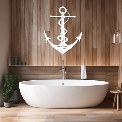XXQ Anchor Metal Wall Decor, Anchor Metal Wall Art for Bedroom Living Room Dorm Antique Anchor Wall Decor Antique Metal Anchor Farmhouse Decor (Whhite, 28" x 41" / 70 x 105cm)