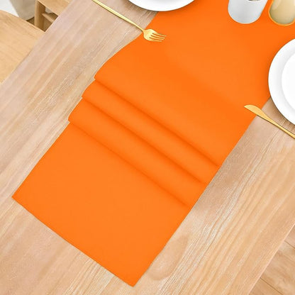 2 Pack Orange Long Table Runner 12 x 108 Inch Solid Color Farmhouse Runners Coffee Table Dresser for Daily Party Home Decoration