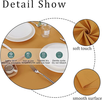 Fitable Rectangle Tablecloth Stain and Wrinkle Resistant Washable Polyester Table Cloth for Buffet Parties and Camping (60x84 inch, Gold)