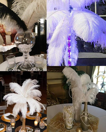 Happy Feather 16-18 inch Fuchisa Ostrich Feathers Craft for Wedding Party Centerpieces Home Decoration DIY Craft Pack of 10